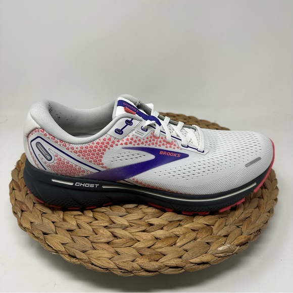 Brooks Shoes Brooks Ghost 4 Running Shoes White Purple Coral Size